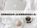 疫情期间的检测人员(疫情期间的检验人员)