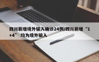 四川新增境外输入确诊24例/四川新增“1+4” 均为境外输入