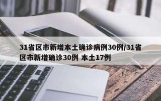 31省区市新增本土确诊病例30例/31省区市新增确诊30例 本土17例